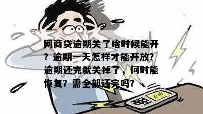 网商贷逾期后关闭，何时重新开放？