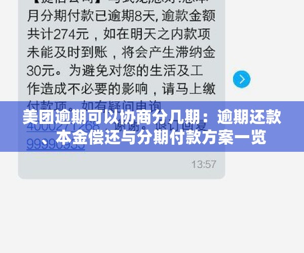 美团生活费逾期还款协商分期方案，如何有效应对？