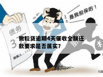 微立贷逾期4天全额还款吗？原因与解决方案