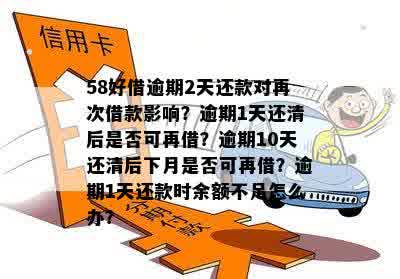 逾期10天后还款，下个月能否再次借款？58好借的相关政策解读