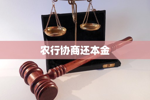 农行本金还款是否可以协商