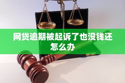 网贷逾期起诉没钱还怎么办如何解决