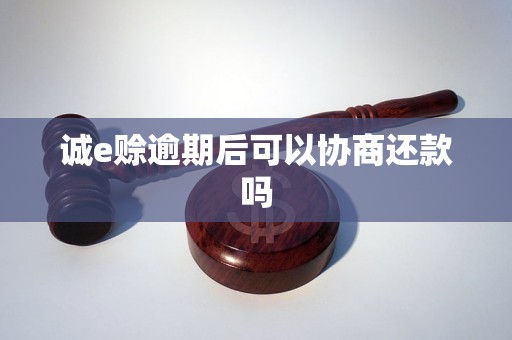 诚e赊逾期如何协商还款方式