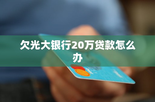 欠信用卡20万贷款还不上怎么办