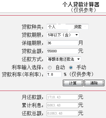 15万六厘利息分期三年