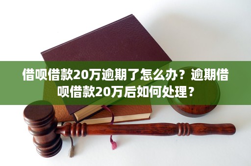 借呗20万逾期1年会怎样