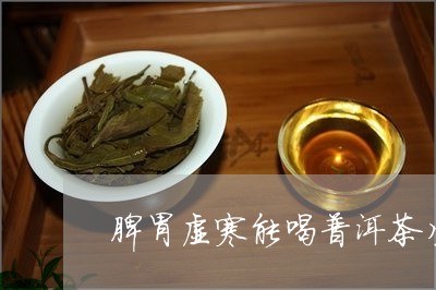 脾虚体寒的可以喝普洱茶吗