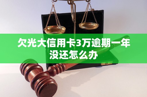 信用卡欠30万逾期一年了怎么办