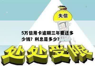 信用卡逾期5万3年还需付利息吗