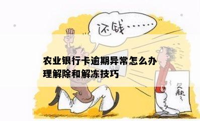 农业银行逾期被冻结怎么办解冻方法