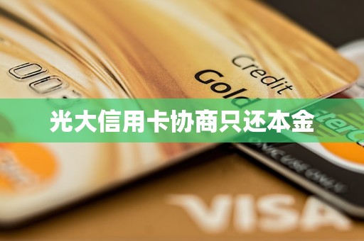 光大信用卡协商本金分期流程详解