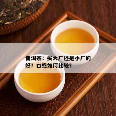 小厂的普洱茶能不能喝？小厂普洱茶为什么便宜，和大厂有什么区别？