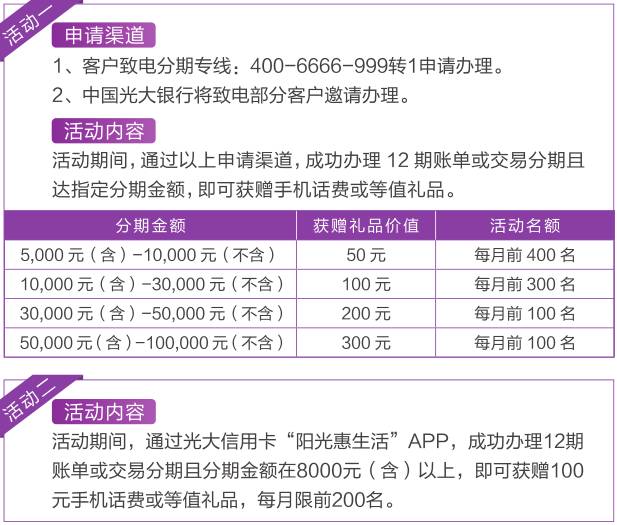 光大信用卡10万个性化分期如何申请