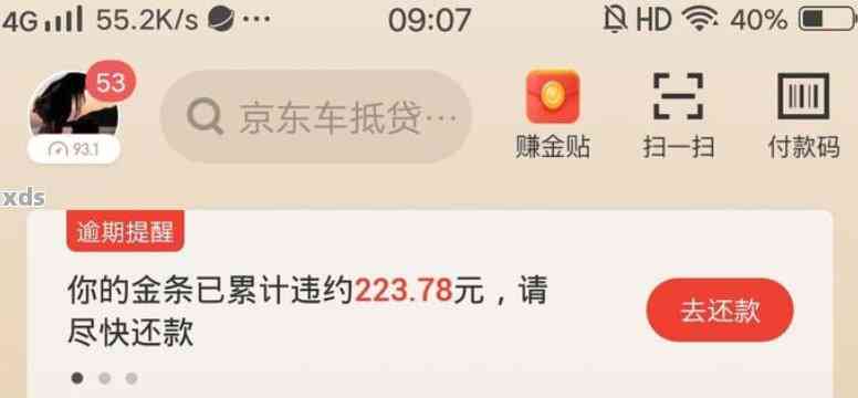 京东金条逾期欠款20000怎么办