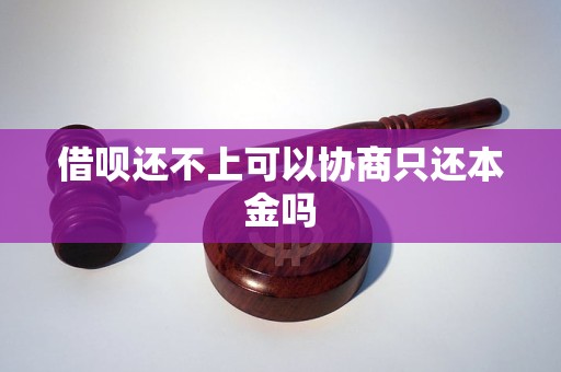 借呗可以协商只还本金不还利息吗