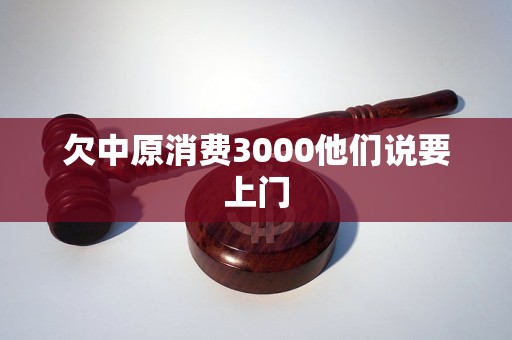 欠中原消费3000会上门催款吗