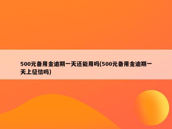 500备用金逾期一天会发生什么