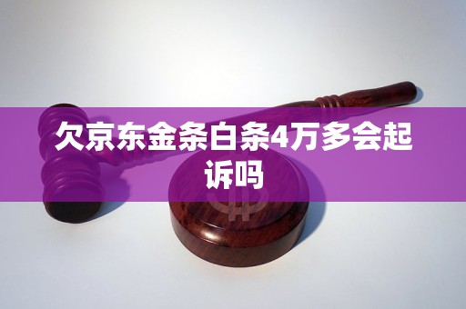 欠京东金条300会被起诉吗