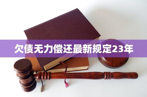 欠债无力偿还最新规定23年还款