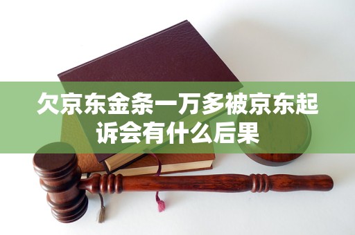 京东金条欠款被起诉会有什么后果