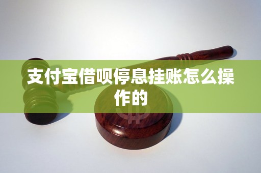 支付宝停息挂账步骤如何操作