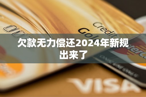 欠款2024年新规出来了