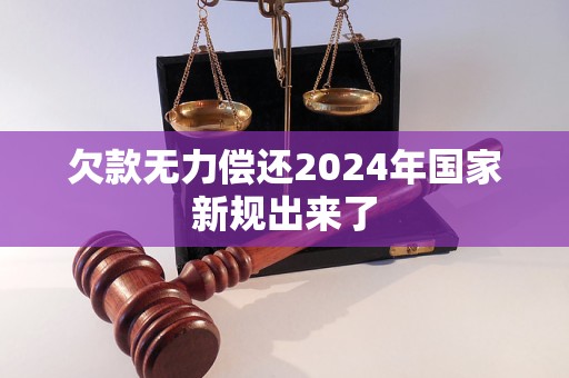 欠款2024年新规出来了