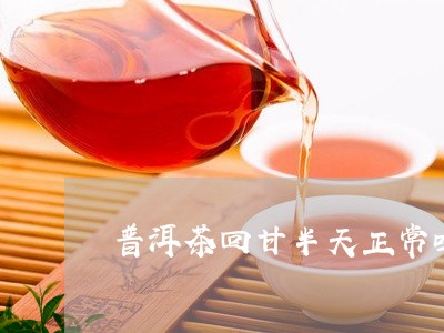 普洱茶回甘好还是绿茶回甘好