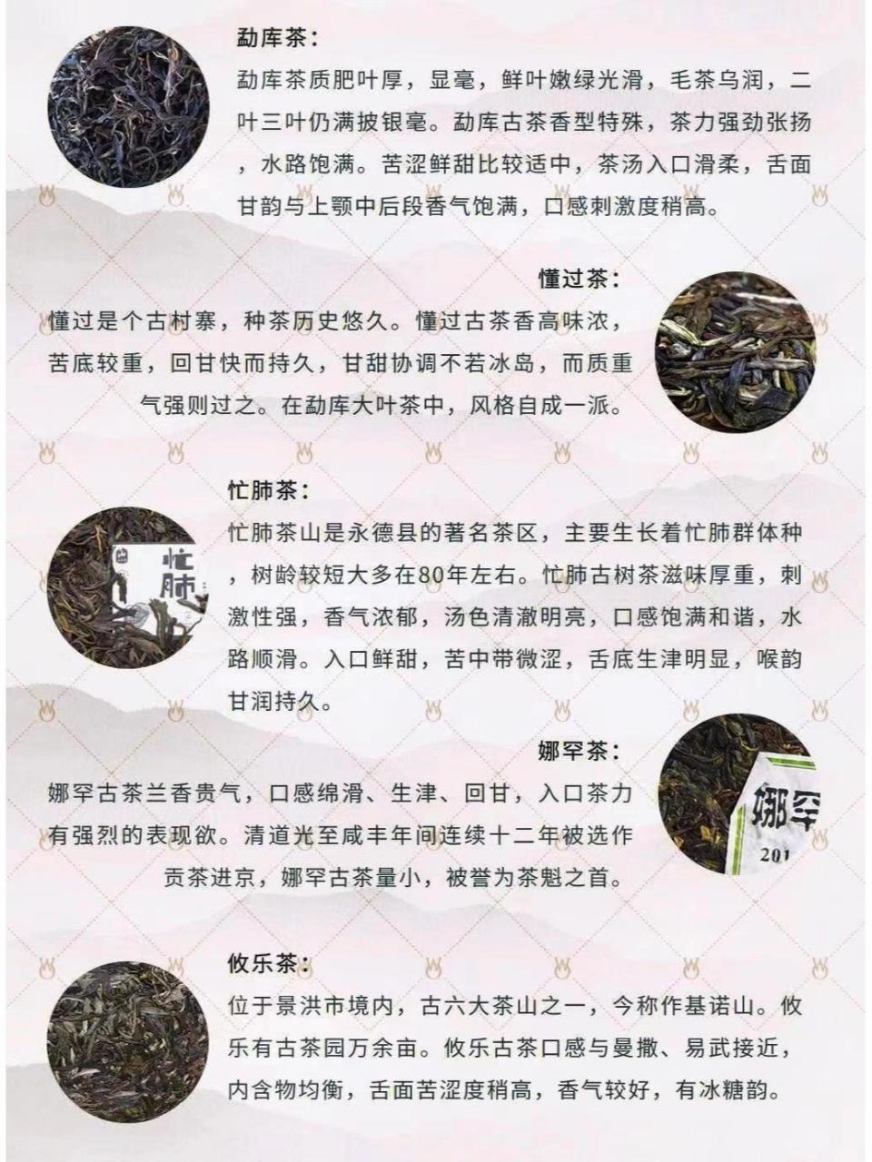 有名的普洱茶名字大全