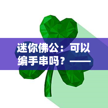 迷你佛公：可以编手串吗？——图片与视频教程