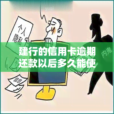 建行的信用卡逾期还款以后多久能使用，建行信用卡逾期后，多长时间可以再次使用？