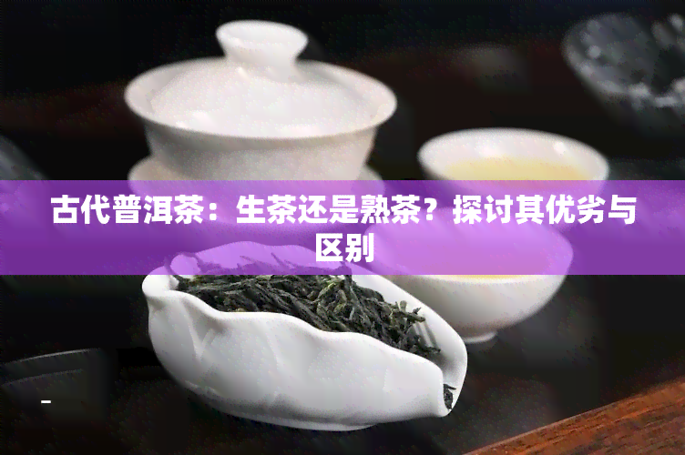 古代普洱茶：生茶还是熟茶？探讨其优劣与区别