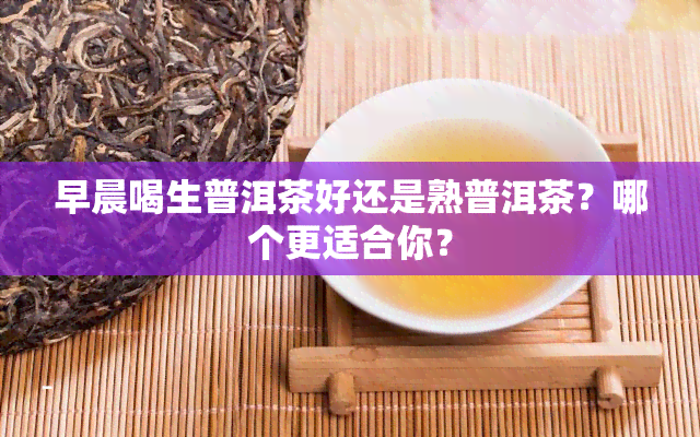 早晨喝生普洱茶好还是熟普洱茶？哪个更适合你？