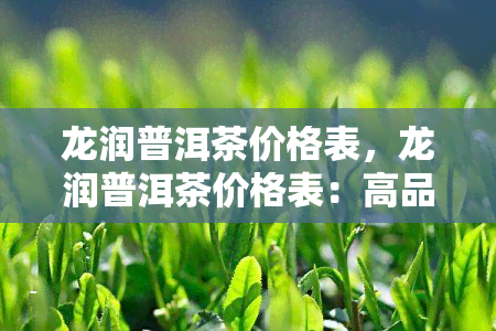 龙润普洱茶价格表，龙润普洱茶价格表：高品质茶叶的不二之选