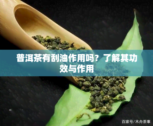 普洱茶有刮油作用吗？了解其功效与作用