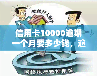 信用卡10000逾期一个月要多少钱，逾期一个月，信用卡欠款10000需要支付多少费用？