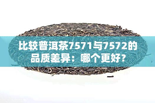 比较普洱茶7571与7572的品质差异：哪个更好？