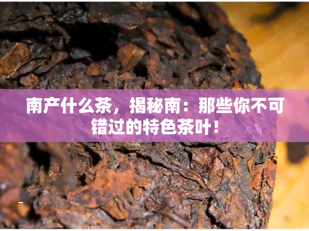 南产什么茶，揭秘南：那些你不可错过的特色茶叶！