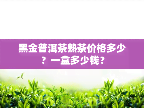 黑金普洱茶熟茶价格多少？一盒多少钱？