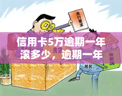 信用卡5万逾期一年滚多少，逾期一年的5万元信用卡会产生多少利息？