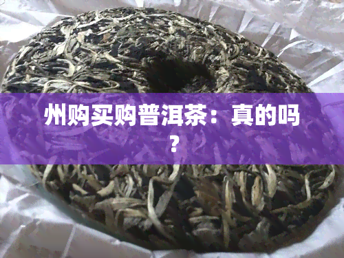 州购买购普洱茶：真的吗？