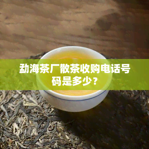 勐海茶厂散茶收购电话号码是多少？