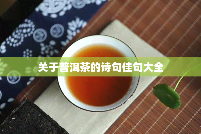 关于普洱茶的诗句佳句大全