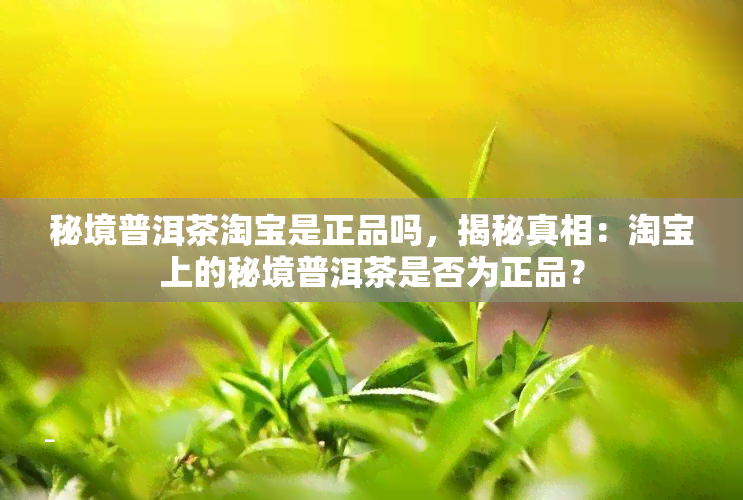 秘境普洱茶淘宝是正品吗，揭秘真相：淘宝上的秘境普洱茶是否为正品？