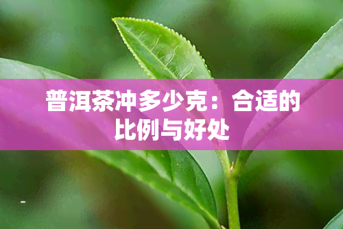 普洱茶冲多少克：合适的比例与好处