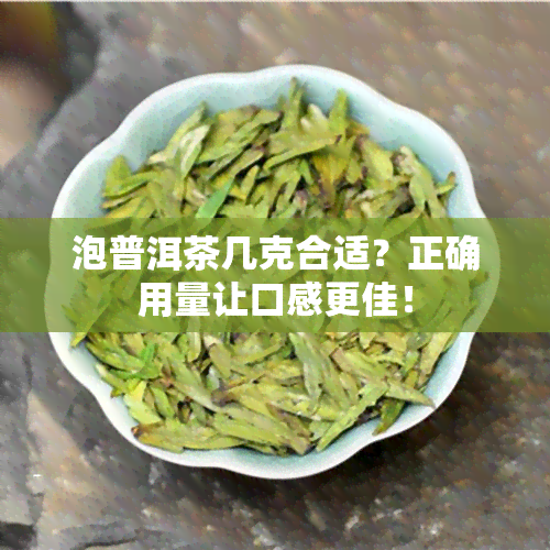 泡普洱茶几克合适？正确用量让口感更佳！