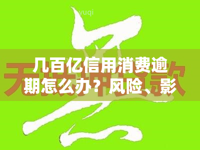 几百亿信用消费逾期怎么办？风险、影响与解决方案全解析