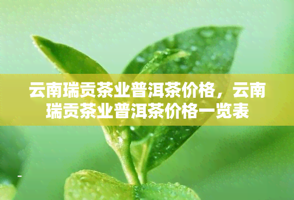 云南瑞贡茶业普洱茶价格，云南瑞贡茶业普洱茶价格一览表