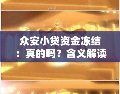 众安小贷资金冻结：真的吗？含义解读