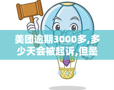 美团逾期3000多,多少天会被起诉,但是每天都有还钱，美团逾期3000多天，每日还款是否会被起诉？